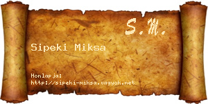 Sipeki Miksa névjegykártya